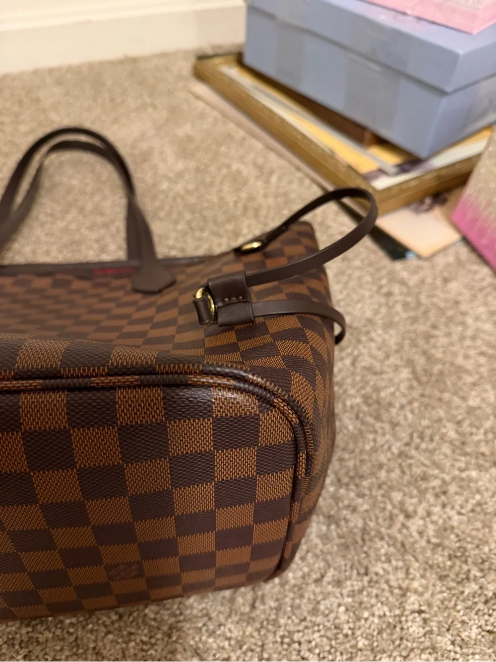 COPY- LV Brown Checkered Tote Handbag